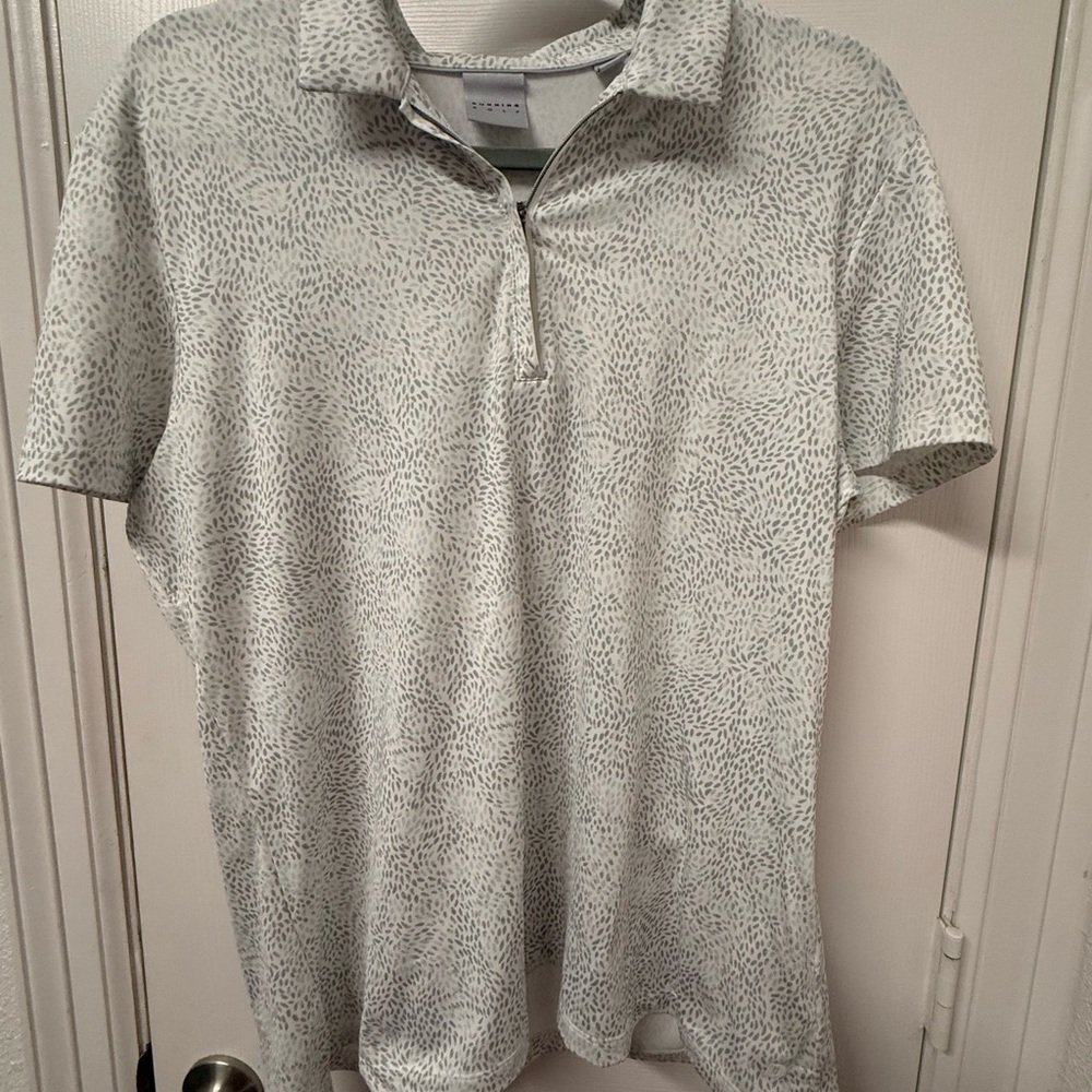 Dunning Golf Women’s Light Gray Speckled Polo Shirt